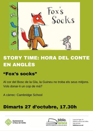 Story Time a la biblioteca: "Fox's socks"