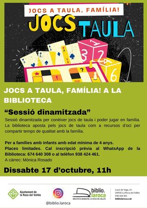 Joca a taula, fam&iacute;lia!: 