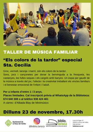 Taller de m&uacute;sica familiar: “Els colors de la tardor” a la biblioteca