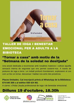 Taller de Ioga i benestar emocional per a adults a la biblioteca: "Tornar a casa" 