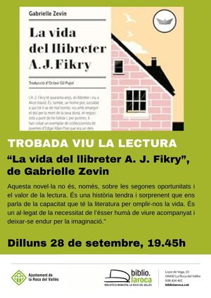 Trobada Viu la lectura: "La vida del llibreter A. J. Fikry", de Gabrielle Zevin
