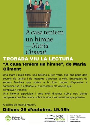 Trobada Viu la lectura a la biblioteca: "A casa ten&iacute;em un himne"
