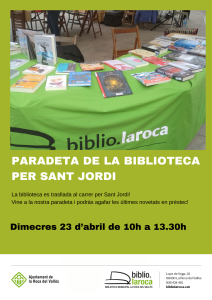 Paradeta de la biblioteca per Sant Jordi