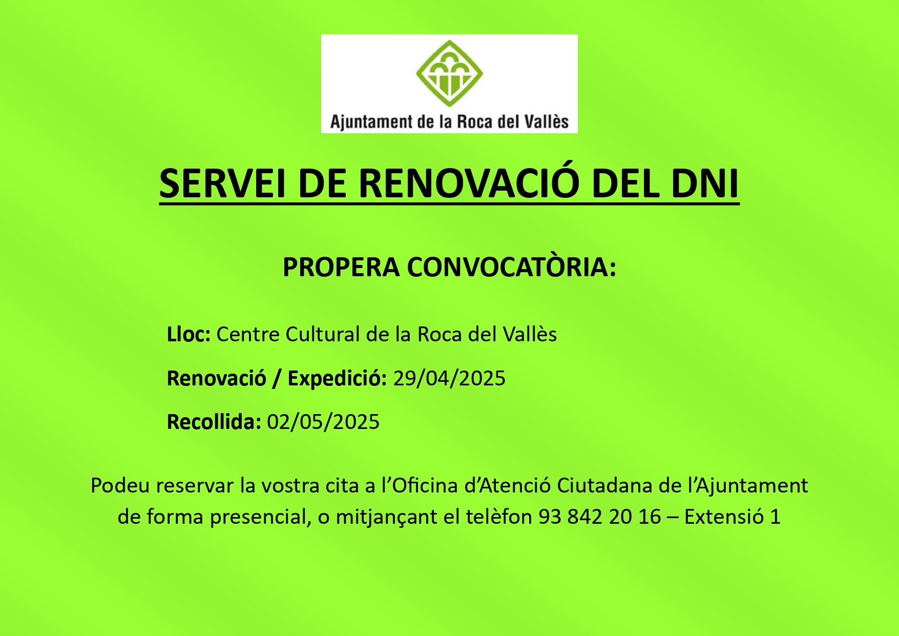 Renovació / Expedició del DNI 2025