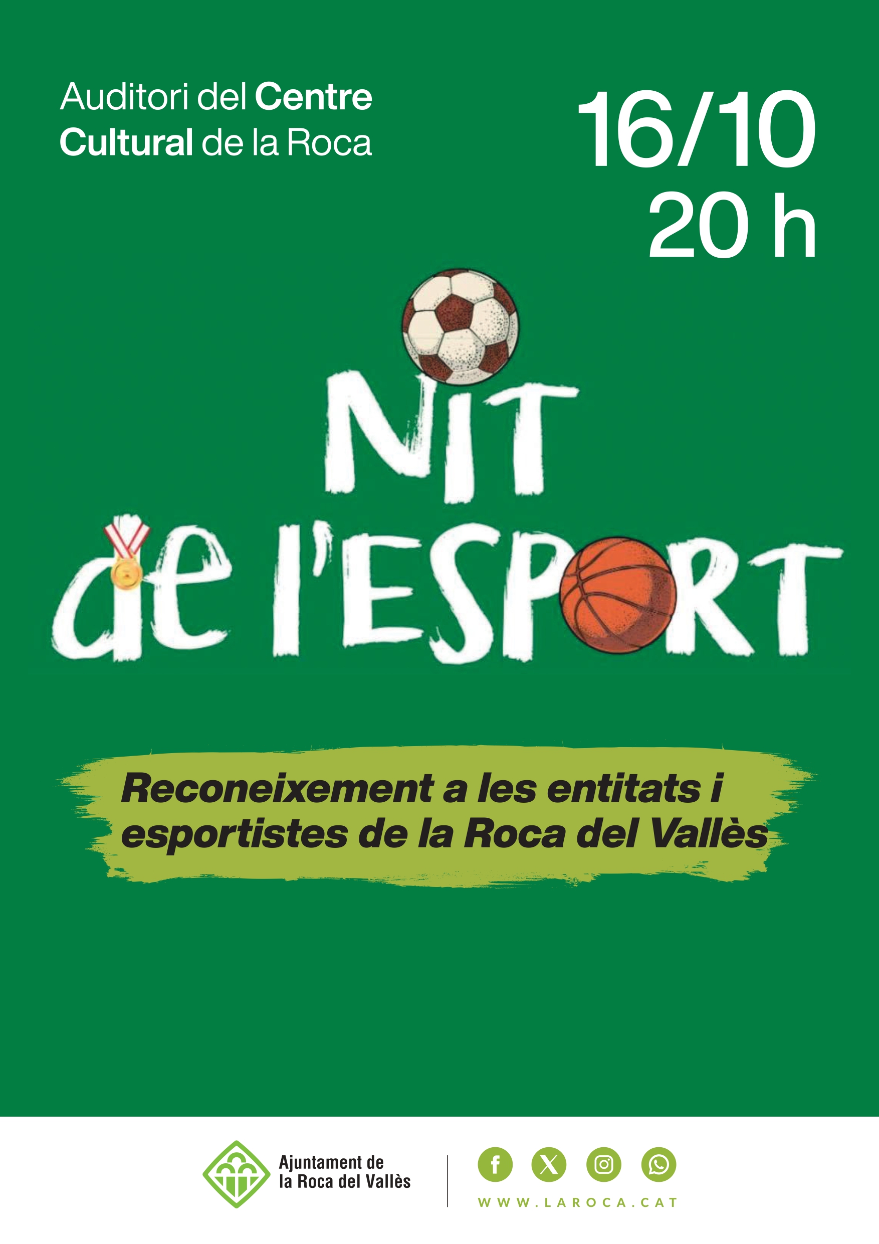 La 9a Nit de l'Esport reconeixerà les entitats, les escoles i els esportistes de la Roca del Vallès