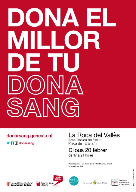 Vine a donar sang a l'ABS de la Roca del Vallès