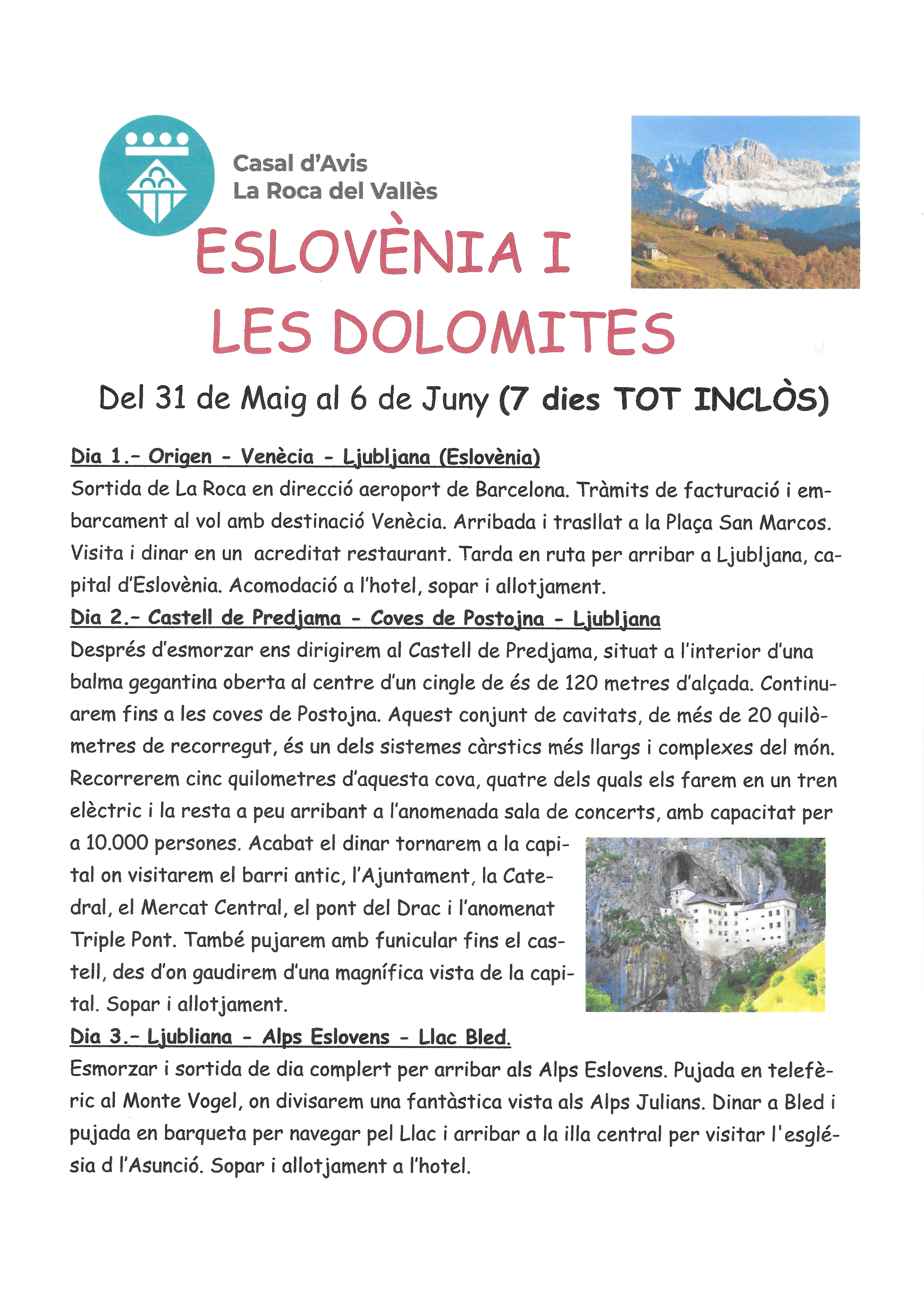 Viatge a Eslovènia i les Dolomites