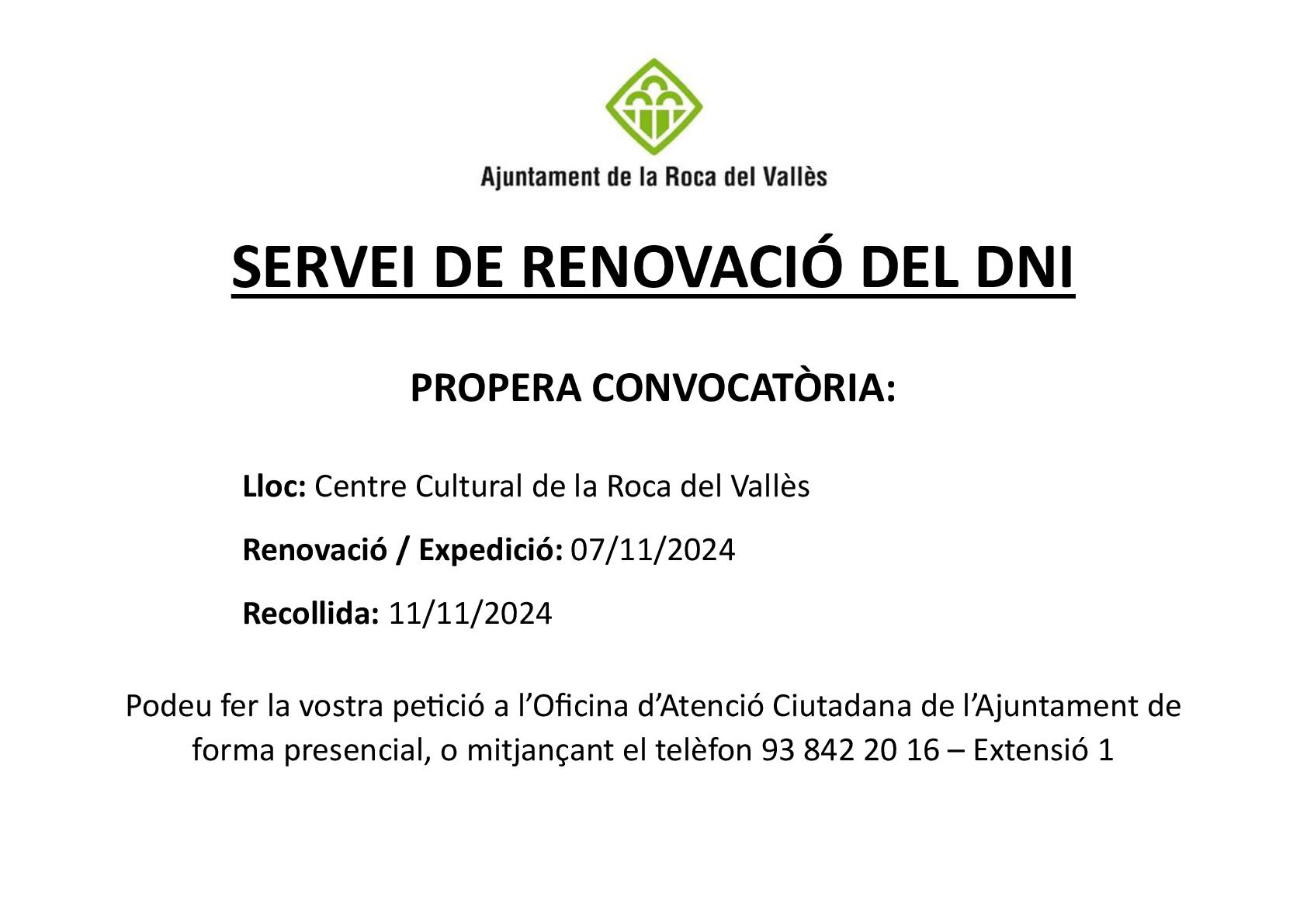 Renovació o expedició del DNI
