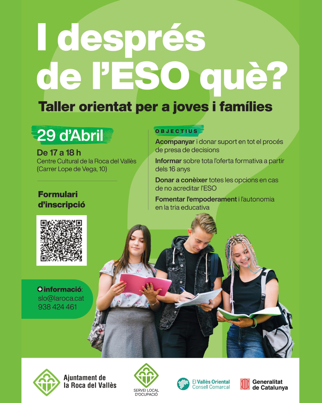 I després de l'ESO què? Taller orientat per a joves i famílies