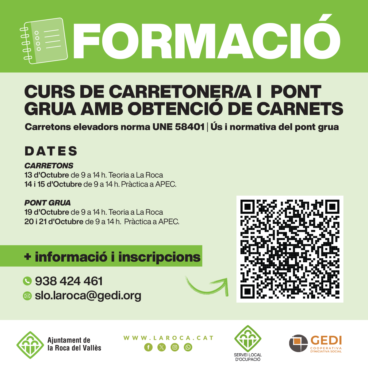 Curs de carretoner/a i pont grua amb obtenci&oacute; de carnets