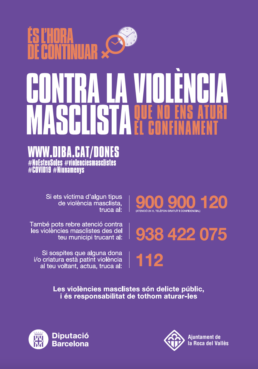 Cartell informatiu sobre el suport a les víctimes de la violència masclista