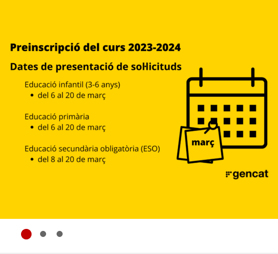 Calendari de preinscripció i matrícula pels ensenyaments del curs 2023-2024