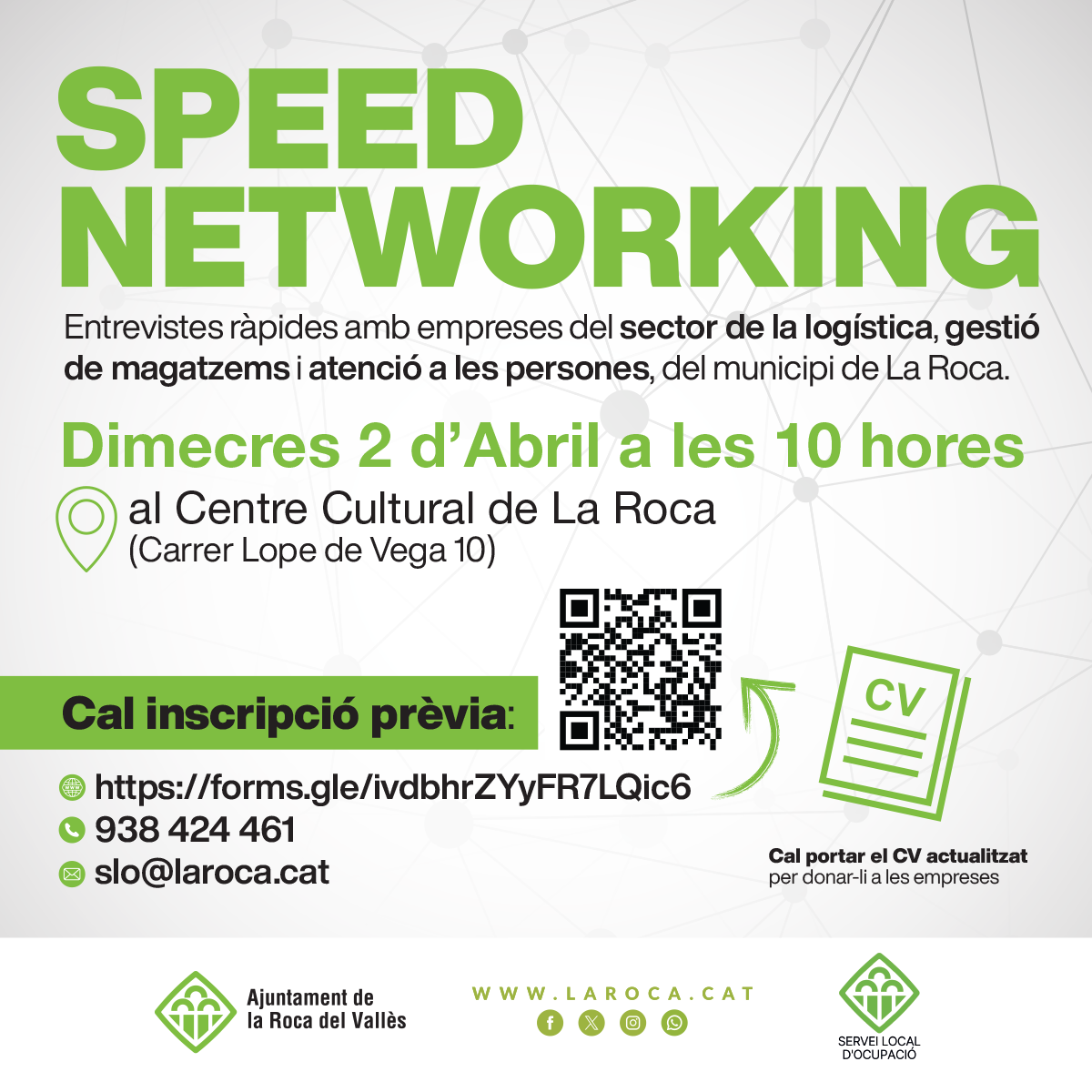 El Servei Local d'Ocupació organitza el primer Speed Networking d'entrevistes ràpides per a les persones en recerca de feina i les empreses en recerca de personal
