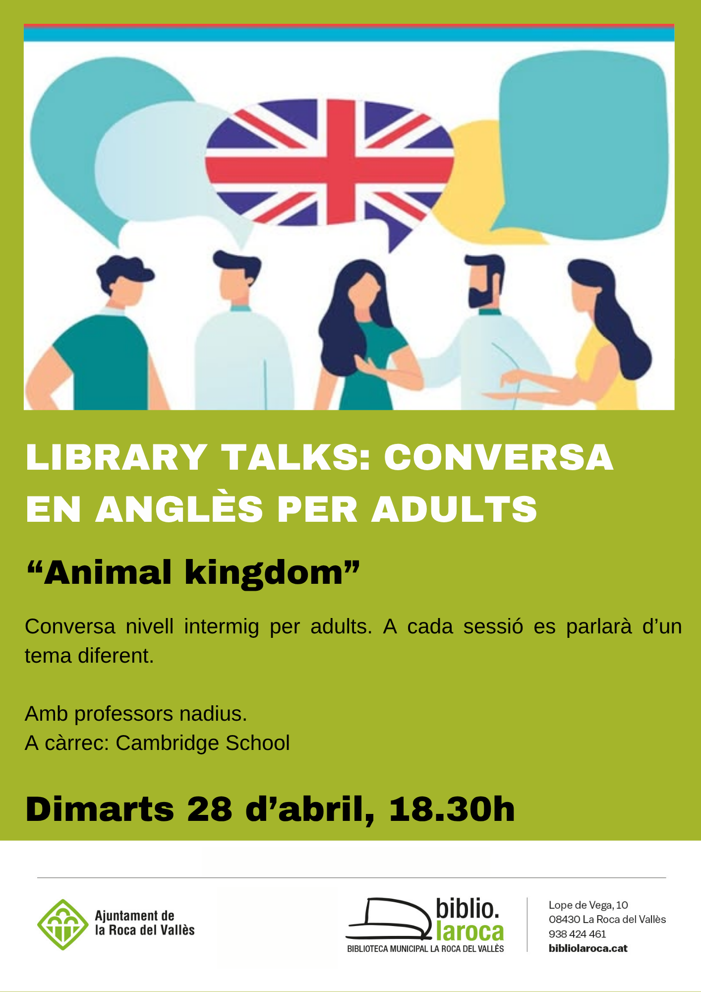 Library Talks: conversa en angl&egrave;s per a adults