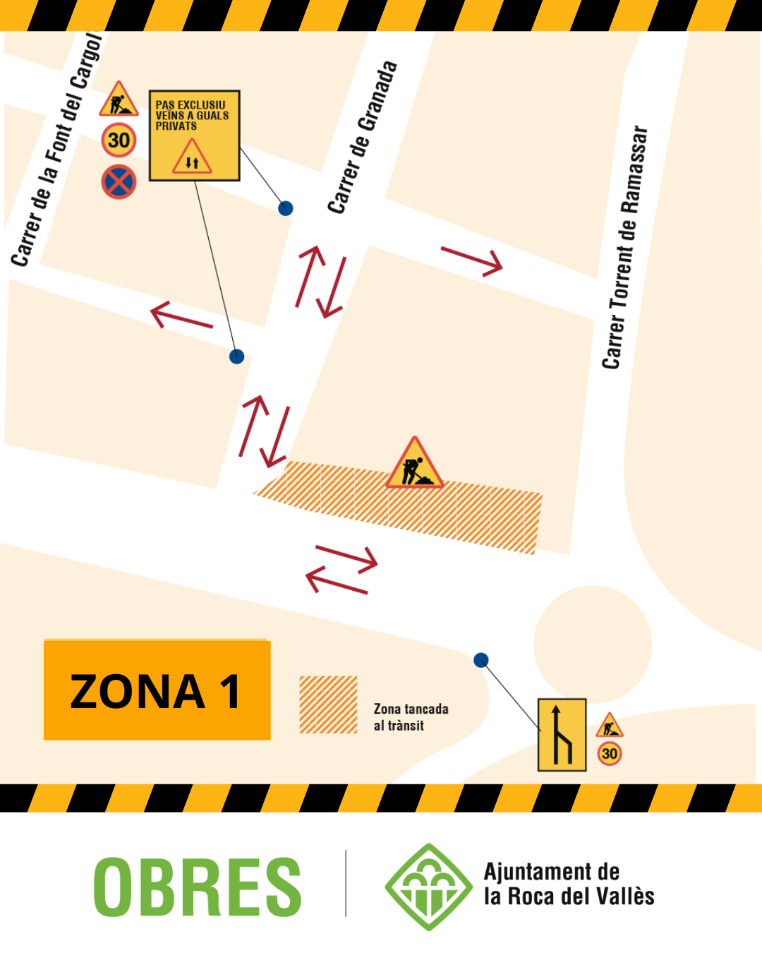 Avancen les obres al carrer Costa Brava per millorar la mobilitat i la seguretat