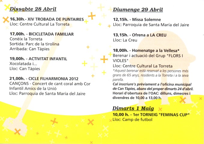 Festes de la Creu 28 i 29 abril 2012